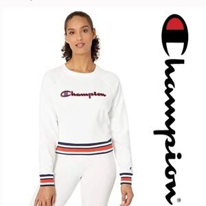 CHAMPION Campus French Terry Crew Crop Sweatshirt-S